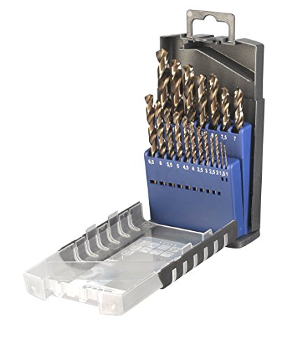 kwb Metallbohrersatz HSS-E 19-tlg. 248920 (Industriequalität, extreme Wärmebeständigkeit, für schwer zerspanbare Stoffe, präzisionsgeschliffen, DIN 338)