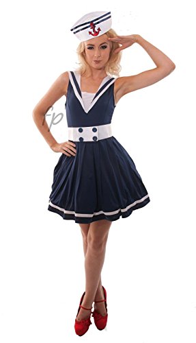 knee length dresses for ladies Womens Blue Sailor Costume main image 1