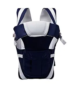 SHAH Brothers Baby Carrier Bag with Comfortable Head Support ,Adjustable Hands Free 4-in-1, Baby Safety Belt, Baby Back Carrier Bag,Child Safety Strip (Blue)
