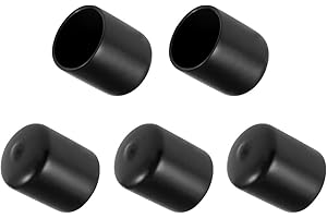 MACHSWON 5 tappi terminali rotondi in gomma nera, diametro interno 27 mm, protezioni per filettatura in vinile per viti, tubi, cavi, fili