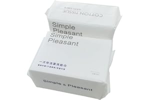 EMOVERY 2PACKS 5.9x7.9inch Cotton Soft/Dry Wipes towel; Ultra Soft Baby Care Tissue, Absorbent Wipes for Face Eye Makeup Remover and Nail Polish, Wet/Dry Disposable Use Washing Face (Plain, 20x15cm)