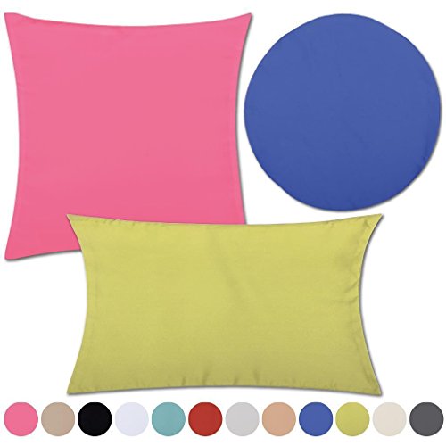 Kissenhülle Kissenbezug Microsatin in über 150 Varianten, Auswahl: ca. 50cm x 50cm anthrazit – dunkelgrau - 3