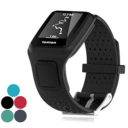 iFeeker Zubehör Ersatz Soft Silikon Gel Uhrenarmband Armband Sport Armband für TomTom GPS Sportuhr Runner / Runner + HRM / Golfer / Cardio Multi-Sport GPS-Sportuhr (One Size)
