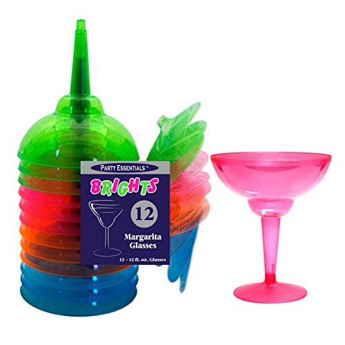 Neonfarbene Margarita-Gläser aus Kunststoff 12er Pack - 2