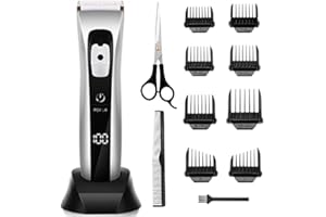 ELEHOT-STORE Profesjonalna maszynka do strzyżenia włosów, 2000 mAh, 36 ustawień długości, trymer do włosów, dla mężczyzn, 8 nasadek trymerskich, IPX6, wodoszczelna, od 4 mm do 22 mm, trymer do brody, zasilanie