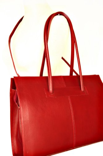 Leder Damen Business-   Akten-  Laptoptasche mit Schulterriemen Italy Mod 2026-p