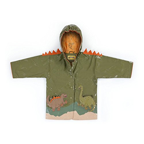 Kidorable Baby Boys Brown Dinosaur Orange Spike Hooded Rain Coat 12-18M