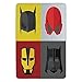 Produktbild ERCGY Bathroom Bath Rug Kitchen Floor Mat Carpet,Superhero,Masks for Disguise of Heroes for Fighting Evil Fun Cartoon Retro Art Prints,Red Grey Yellow,Flannel Microfiber Non-Slip Soft Absorbent