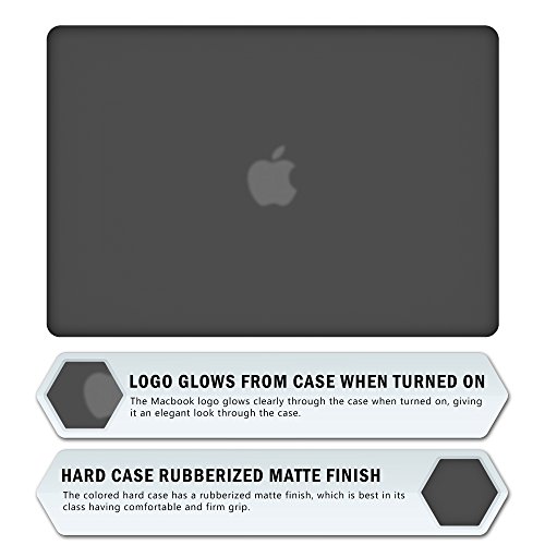 SlickBlue Ultra Slim Light Weight gummierte harte Fall-Abdeckung & European Style Tastatur-Abdeckung für Macbook Pro 13 Zoll (Modell: A1278) – (Schwarz) - 4