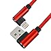 Produktbild iPhone Ladekabel,Lightning Kabel 90 Grad Winkel Stecker 1M USB Ladekabel für iPhone X/8 Plus/8/7 Plus/7/6S/6SPlus/6/5S/5C/5/SE iPad Pro/Air/Mini,rot