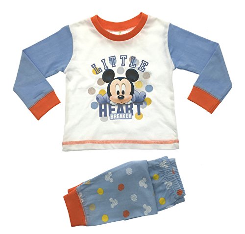 Baby Boys Disney Mickey Mouse Little Heart Breaker Pyjamas Age 6 Months to 24 Months (23945) (6-9 Months)