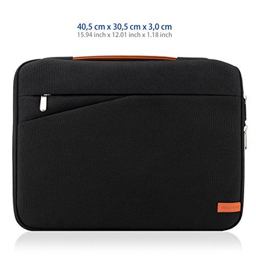 deleyCON Notebook-Tasche f  r Macbook Laptop bis 15 6   39 62cm  Schutztasche aus robustem Nylon 2 Zubeh  rf  cher verst  rkte Polsterw  nde - Schwarz