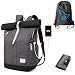 Produktbild Laptop Rucksack Damen Herren, Roll Top Rucksack mit USB-Schnittstelle fur 15.6 Zoll Notebook, Anti-theft Tasche Daypack Mode Rucksack Frauen, Wasserabweisend Schulrucksack Mädchen Teenager Schulranzen
