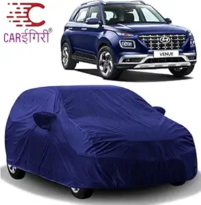 Carigiri Blue Car Body Cover for Hyundai Venue(Triple Stitched,Mirror Pocket)(Models-2019, 2020, 2021)