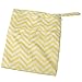 2-Zip Baby Cloth Diaper Bag Wave Pattern Yellow and White