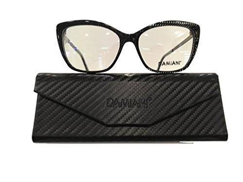 Preisvergleich Produktbild Damiani Damen Brillengestell Schwarz Nero Screziato 54 cm