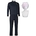 Tongyundacheng Anime Gojo Satoru Costume Set with Glasses for Men, Polyester School Uniform Jacket and Pants, Halloween Carnival Party Cosplay Dress Up, S-XXL