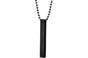 Okos Men's Jewellery 3D Cuboid Vertical Bar/Stick Stainless Steel Locket Pendant Necklace for Boys and Men PD1000871