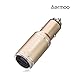 Produktbild Auto Ladegerät, Aermoo C1 Dual USB-Ports KFZ Ladegerät mit Aluminiumlegierung und Notfallhammer, Automatische Einstellung der Spannung(3.6V to 12V) usb adapter auto mit Quick Charge 3.0, Multi-Stromschutz KFZ Ladekabel für Smartphones, Tablets, Bluetooth Geräten, Powerbank und mehr - Gold