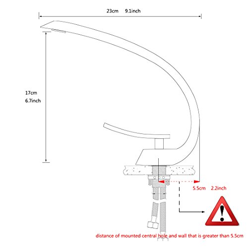 Timaco Wasserhahn Bad Nickel Gebürstet Waschbecken Armatur für Badzimmer - 8