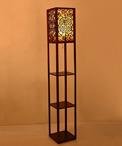 Preisvergleich Produktbild LightSei- Wohnzimmer Warm Schlafzimmer Lampen Antike Sheepskin Massivholz Neue chinesische Bodenbeleuchtung