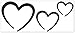 Wall art sticker heart 3 cute heart sticker (hz1) --70-black