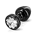 Produktbild Aluminium Plug"Anni R Butt Plug Clover" mit Swarovski Crystal ca.6cm mit 25mm Durchmesser (Black/Schwarz)