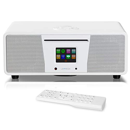 LEMEGA M4+ Système De Musique Intelligent Tout-en-un (2.1 Stéréo) Avec CD Internet Radio, Spotify, Bluetooth, DLNA, DAB, Radio FM, Alarmes, Préréglages Et Contrôle D'application Sans Fil - Satin Blanc
