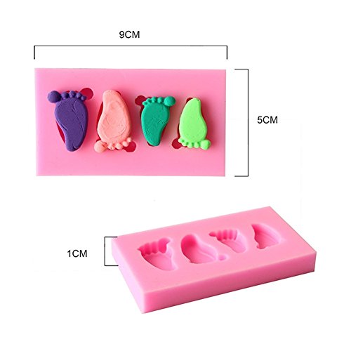 valink Kuchenform Pfanne, 1 Stück Baby Fuß Stil cute Silikon Form Schokolade Fondant-Kuchen Backform Backformen Pudding Küche Supplies - 3