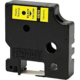 Foogy Dymo D1 Muadili Plastik Thermal Yedek Şerit Etiket 12 mm 7 mt Sarı Siyah