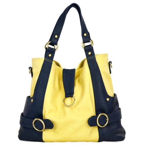 timi & leslie Hannah Pastel Changing Bag (Yellow/ Navy)