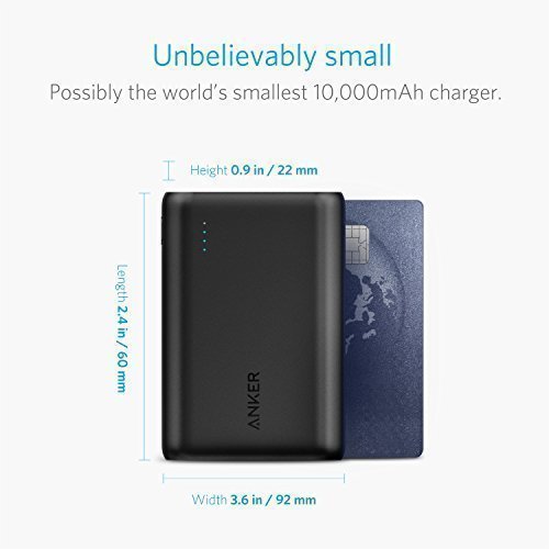 Anker PowerCore 10000mAh externer Akku, die kleinere und leichtere Powerbank, extra kompakt fÃ¼r iPhone, Samsung Galaxy und weitere Smartphones