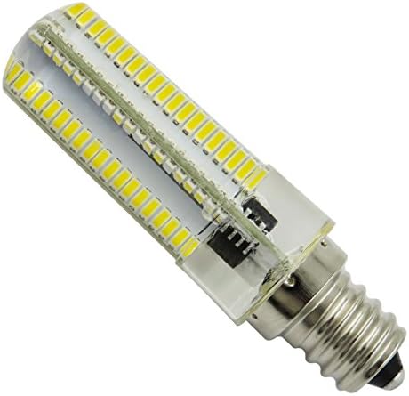 AIYOWEI Pack of 10pcs, E12 LED Bulb Dimmable 220V~240V AC 5W 400 Lumens 152pcs 3014 SMD Silica Gel Transparent Crystal Lamp Daylight Light Candelabra Bulbs (White 6000K-7000K)