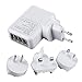 Price comparison product image Techrace 4 Port USB Travel Wall Charger With AU EU US UK Plug,White