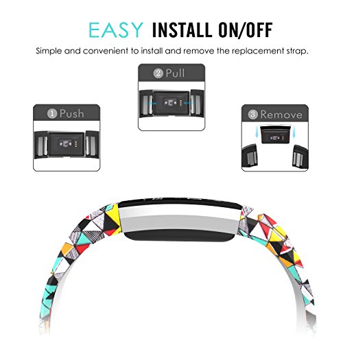 MoKo Fitbit Charge 2 Armband, [Muster Serie]Silikon Sportarmband Uhrenarmband Uhr Erstatzband für Charge 2 Smartwatch Zur Herzfrequenz und Fitnessaufzeichnung, Armbandlänge 145mm-210mm, Bunt Diamanten - 7
