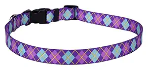 Yellow Dog Design Argyle Purple Dog Collar 3/8