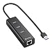 Produktbild Sharkoon 3-Port USB 3.0 Aluminium Hub mit RJ45 Ethernet Adapter schwarz