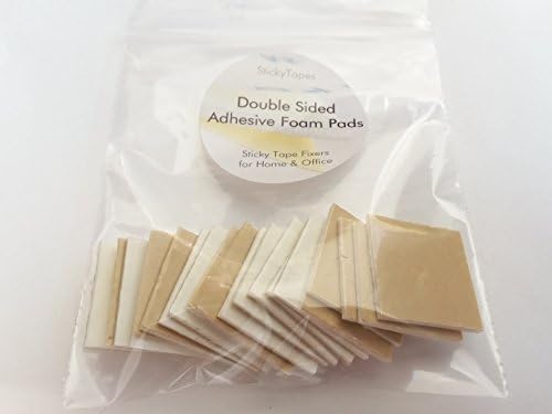 20 x White double sided adhesive foam pads by StickyTapes | 20mm x 20mm square sticky tape fixers