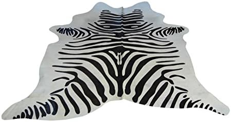 Cowhide Rug - Zebra - Classic Pattern - 187 cm x 176 cm Natural Luxury Designer Hide by Narbonne Leather Co