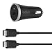 Price comparison product image Belkin USB-C 15 W Car Charger with USB-C to USB-C Cable (USB-IF Certified), Black