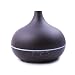 Produktbild iprotect Luftbefeuchter Ultraschall Aroma Diffuser Rund mit 300ml Wasserspeicher und Farbspiel in dunkelbrauner Holzoptik