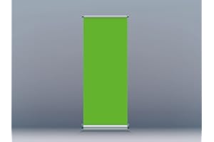 Oedim Roll Up Croma Verde, 85 x 200 cm, Stampa inclusa Massima Qualità di Stampa, Anti Curbing, Antibilanciamento, Espositore pubblicitario arrotolabile.