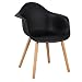 Produktbild WOLTU® BH37sz-1 Esszimmerstuhl 1 Stück Esszimmerstuhl mit Lehne Design Stuhl Küchenstuhl Holz Schwarz