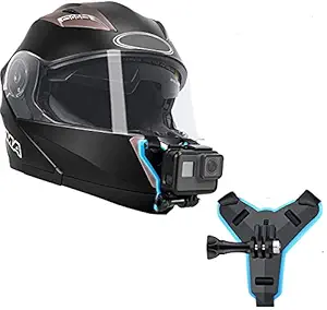 HIFFIN Helmet Chin Strap Mount Compatible with Gopro Hero 9/8/7/6,SJCAM, Yi, DJI Osmo Action & Other Action Cameras