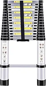 BUCKETLIST Telescoping Telescopic Extension Ladder 20.5 FT/6.2m Aluminum Alloy Extendable Lightweight Ladder Steps Safety for Roofing Business, Household Use, Outdoor Work, 330 lbs Capacity
