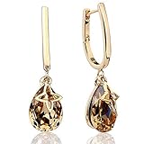 ❤MATERIAL: Chapado en oro 18ct, citrino austriaco. garantizado que no contiene níquel, no causará reacciones alérgicas. Por supuesto, protección aséptica de la piel sensible. Pendientes tamaño: 12mm * 36mm.