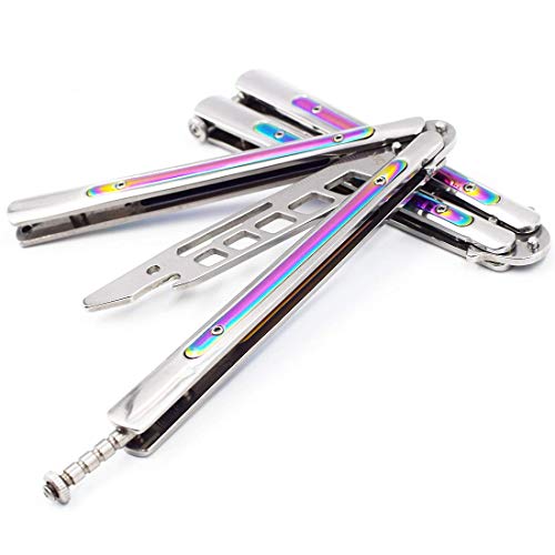 D&Kmall Shark is Coming! Hide Your Beer Multifunctional Bottle Opener Wrench Balisong Style Bottle Opener Butterfly Knife Design Spanner (Colorful)