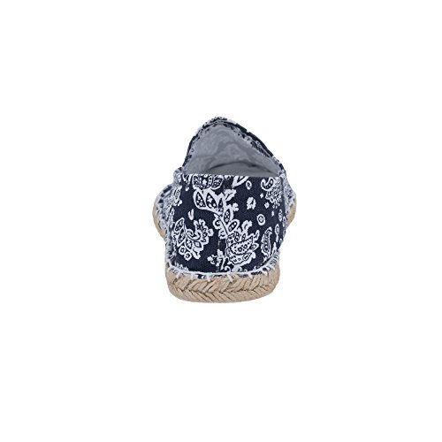 Japanwelt Paisley Muster Espadrilles Classic Canvas Damen und Herren Blau Weiß Größe 37 - 4