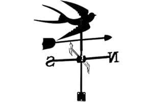 DIANYADIANPU girouette de Jardin Exterieur Toit Hirondelle WEATHERVANES PEINTURATION SPÉRITÉ Noir MÉTAL