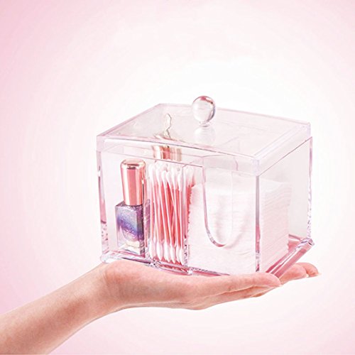 Zindoo Kosmetik Aufbewahrung Organizer Wattestäbchen Acryl Behälter Halter Box 4 Abteile - 2